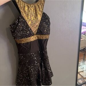 Black and gold dance recital dress only used for the recital two times total